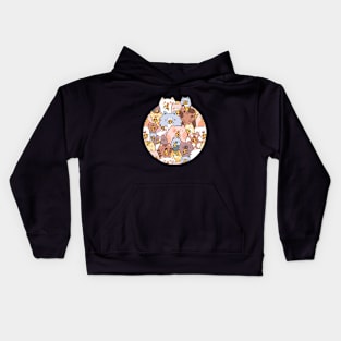 Cats pizza party Kids Hoodie